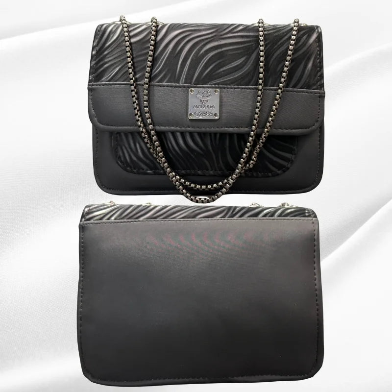 Luxury Women’s Shoulder Bag in Charcoal Black Faux Leather for Casual, Work, and Formal Use YMDS