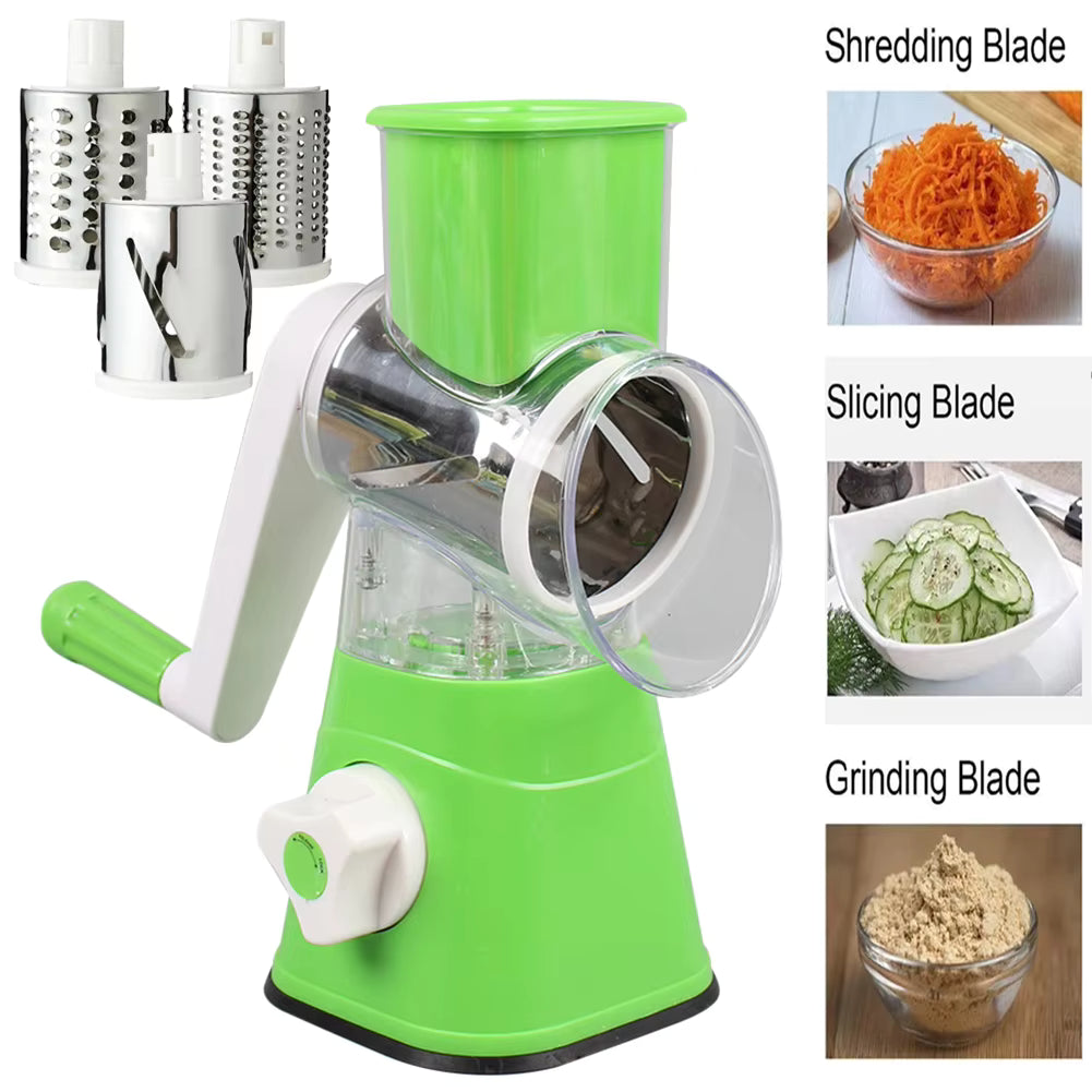 Multi-Functional Tabletop Drum Grater Manual Vegetable Cutter Slicer and Grater for Kitchen YMDS