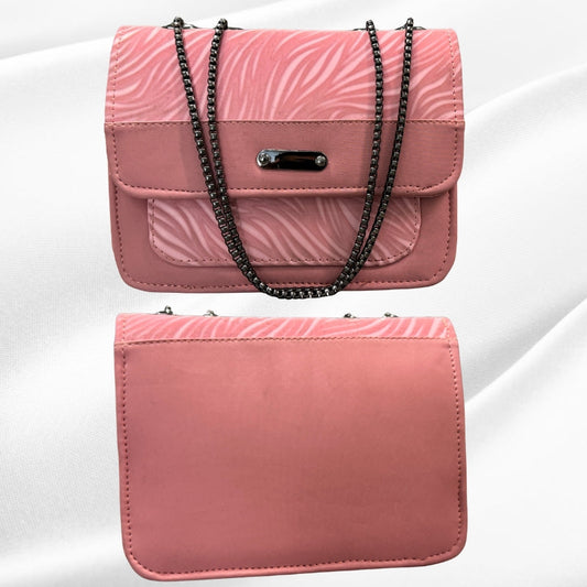 Luxury Women’s Shoulder Bag in Pink Faux Leather for Casual, Work, and Formal Use YMDS