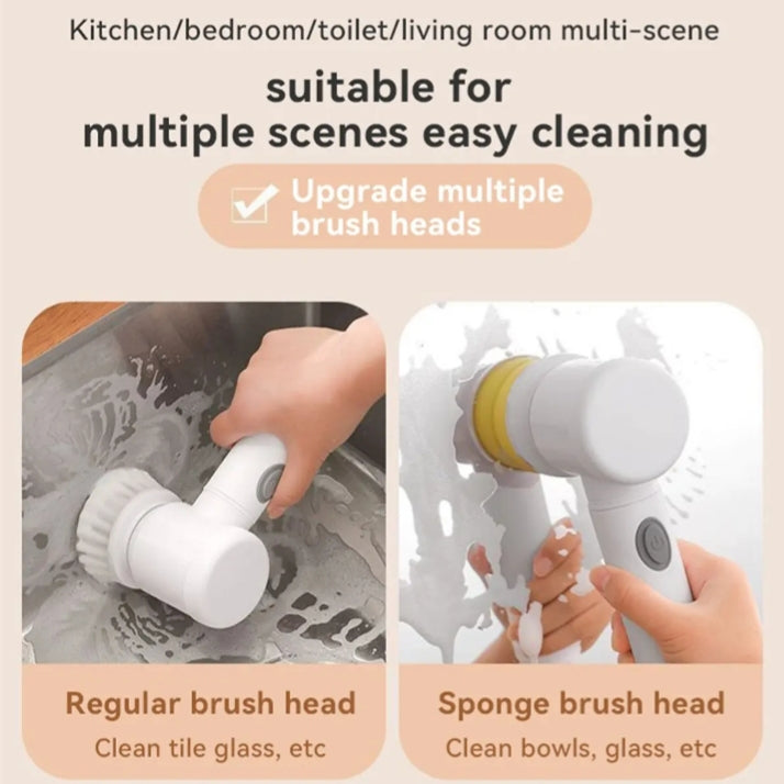 5-in-1 Rechargeable Magic Brush | Handheld Electric Scrubber YMDS