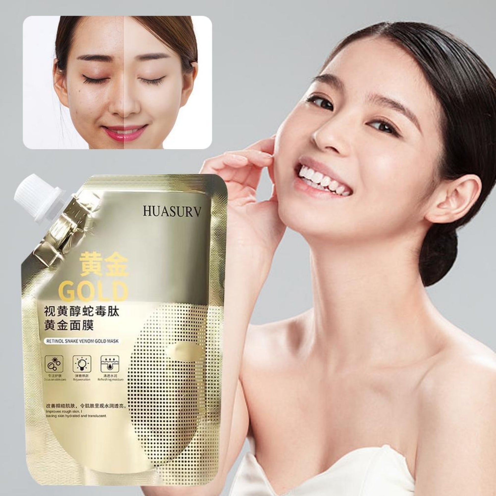Retinol Snake Venom Peptide Gold Mask YMDS