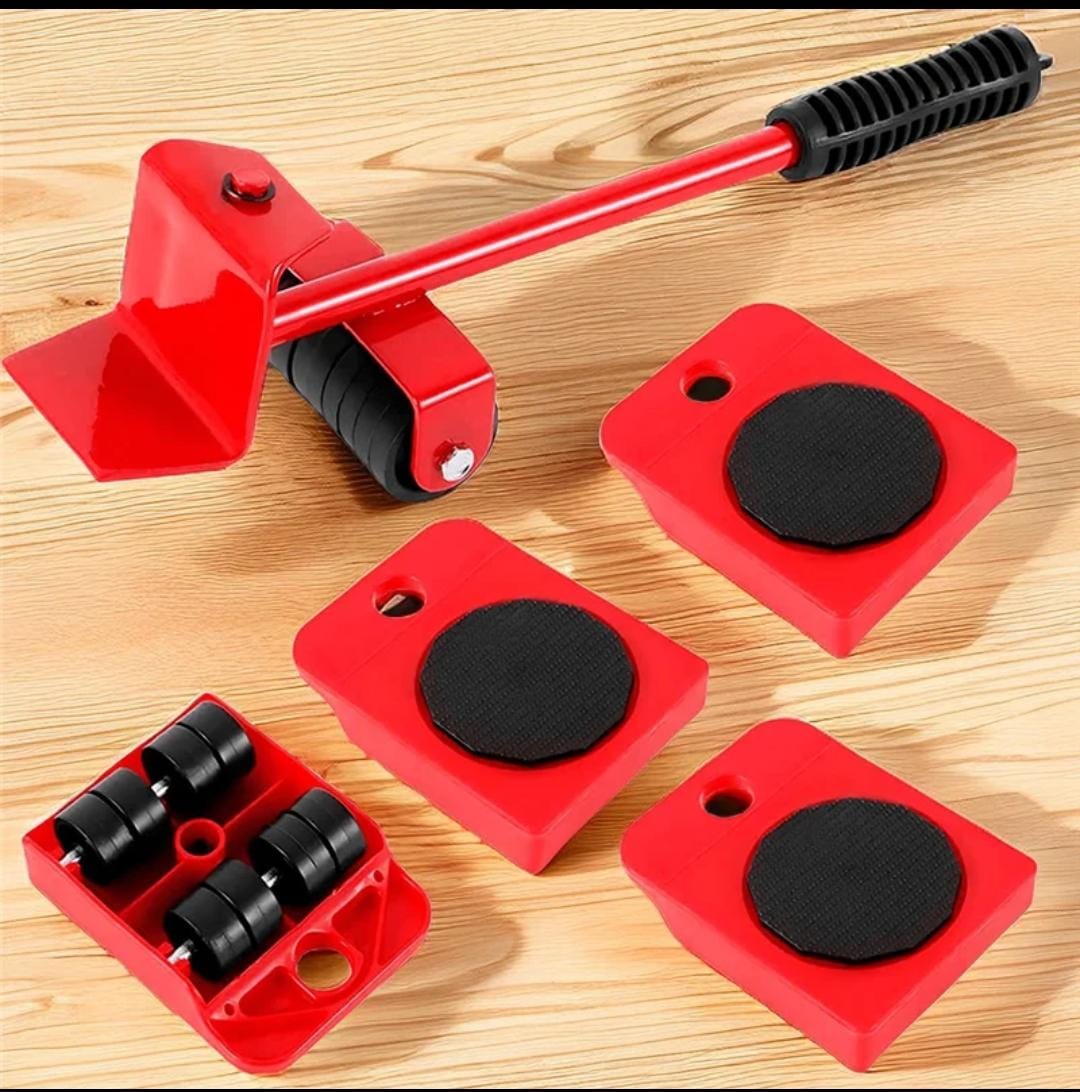 5-in-1 Heavy Furniture Mover Tool Set with Lifter & 360° Rollers YMDS