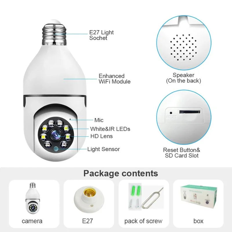 Speed-X Bulb Camera 1080P WiFi 360° Panoramic Security Camera YMDS