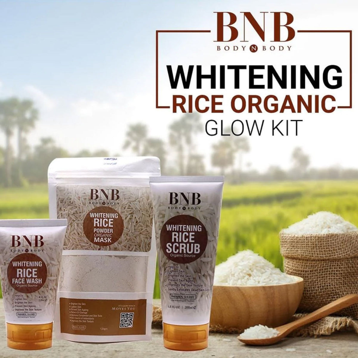 BNB Rice Extract Bright & Glow Facial Kit YMDS