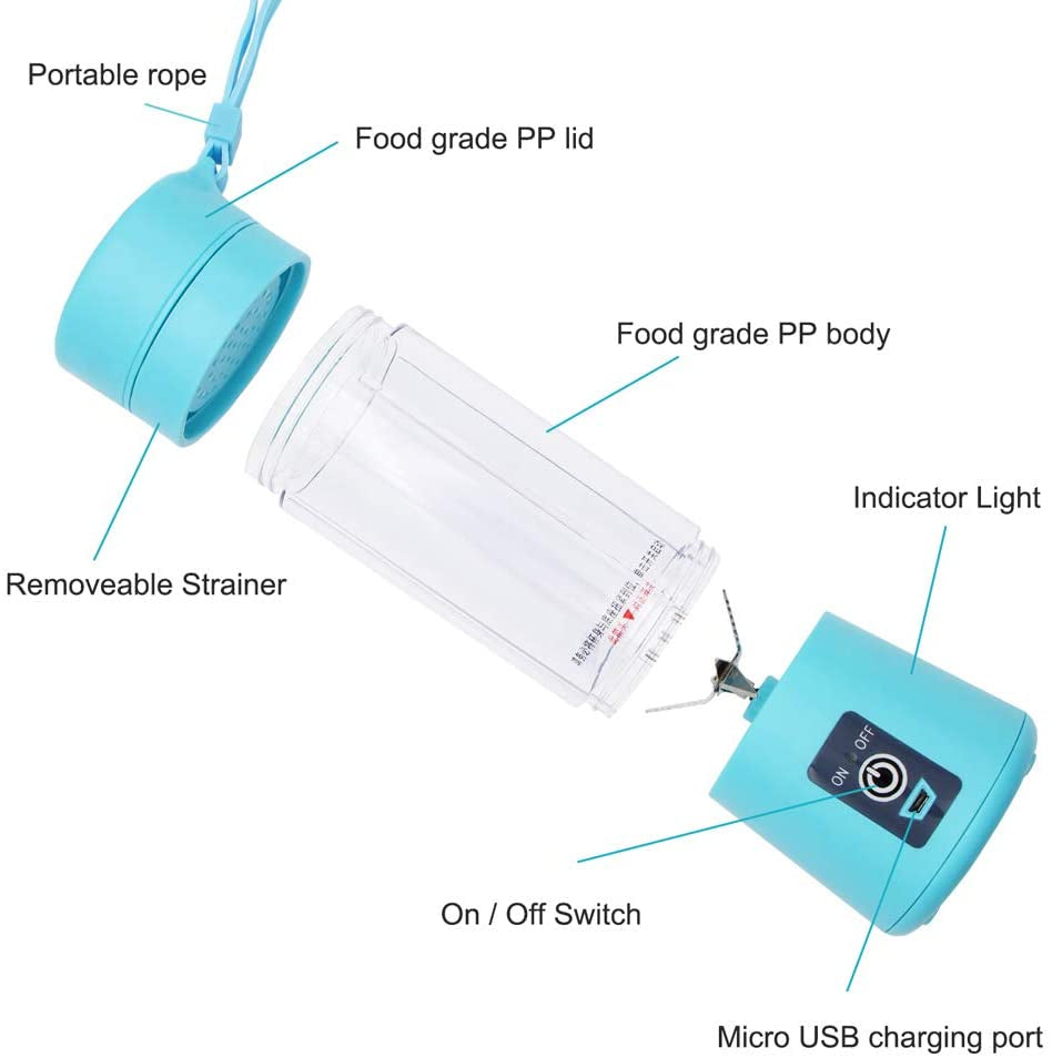 Portable 6-Blade USB Rechargeable Juicer Blende YMDS