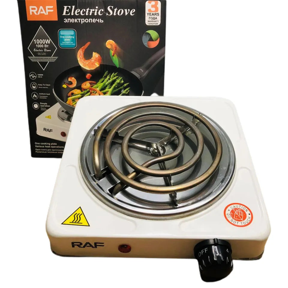 White RAF R.8010B Electric Stove Hot Plate and Cooker with 1000W Power YMDS