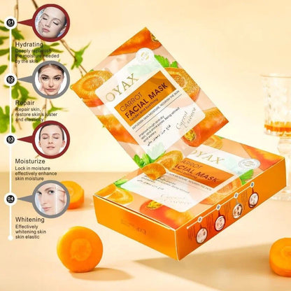 Pack of 2 | Beauty Skin Carrot Sheet Mask | Moisturizing, Brightening & Nourishing Facial Mask YMDS