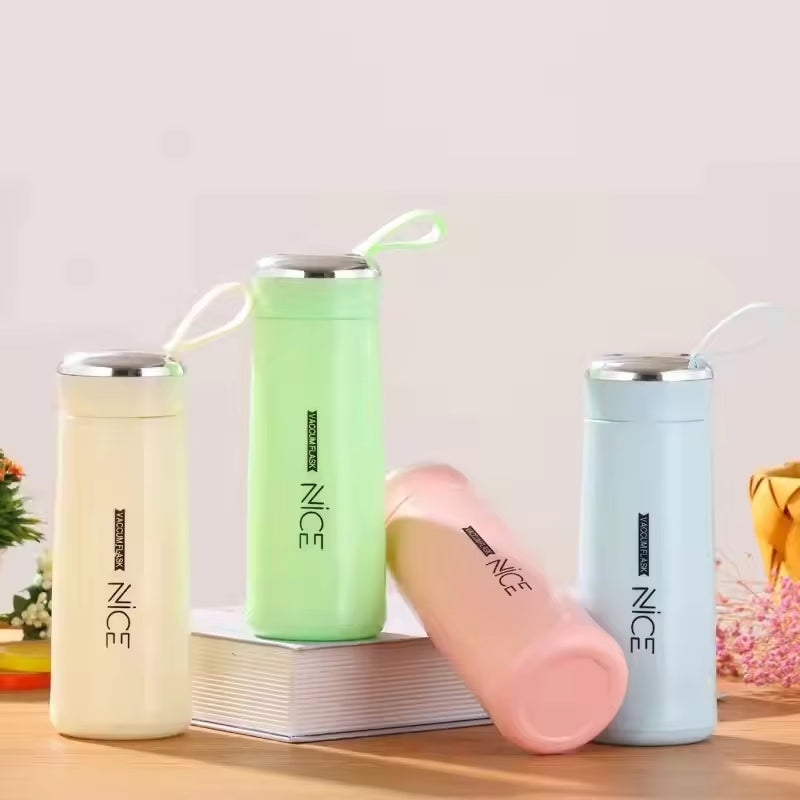 Nice Bottle | 400ml Mini Flask Glass Water Bottle with Vacuum Insulation YMDS