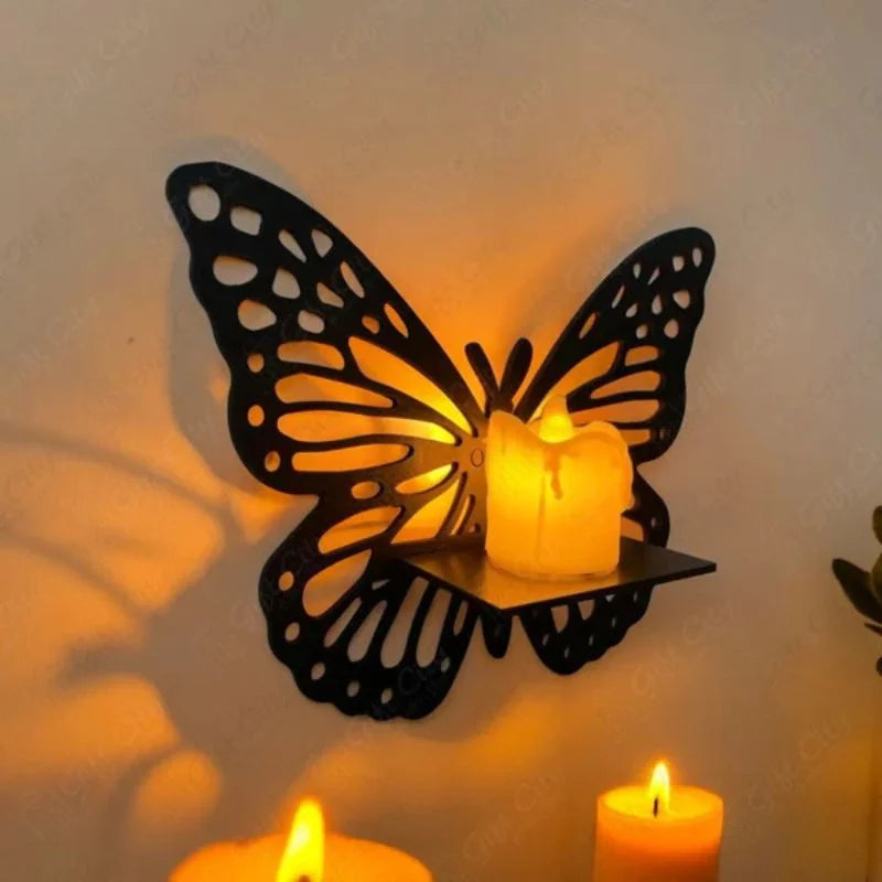 Wooden Butterfly Wall Shelf | Laser Cut MDF Wall Art Decore YMDS