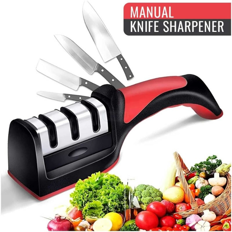 3-in-1 Knife Sharpener Set with Ceramic Peeler | 3-Stage Blade Restorer YMDS