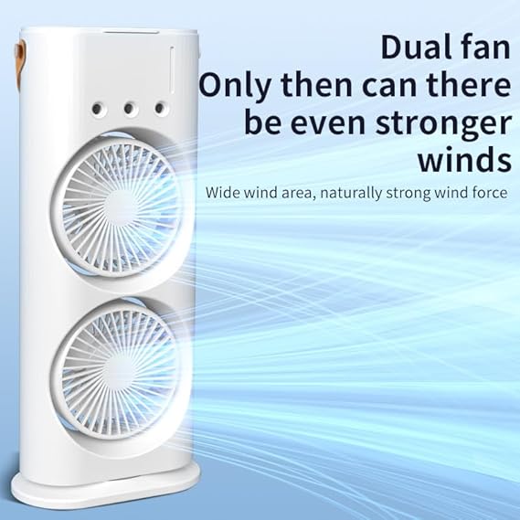 Mini Double Head Mist Fan with LED Light & Humidifier YMDS