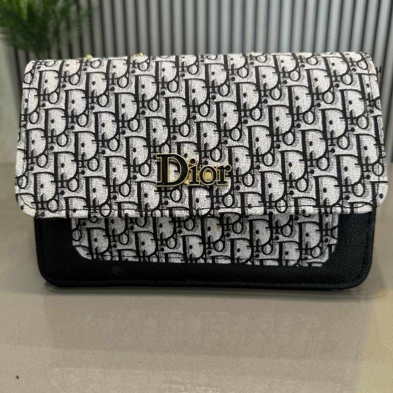 Black | Dior Oblique Canvas & Leather Flap Clutch YMDS