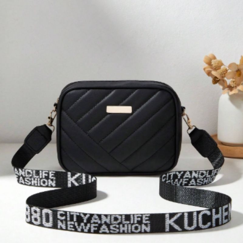 Black Leather Handbag for Girls & Women | Stylish Shoulder & Crossbody Bag | Daily Use & Gift YMDS