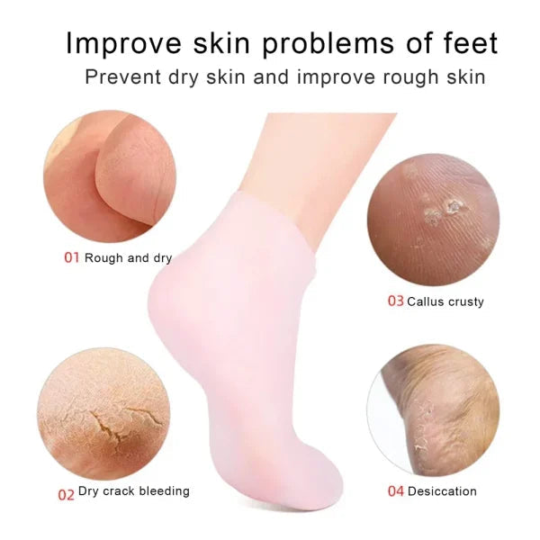 Silicone Jelly Socks | Ultra-Moisturizing Gel Foot Care & Spa Therapy | Without Box YMDS