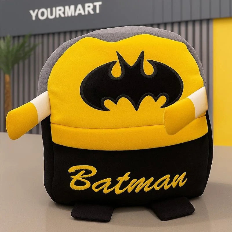 Cute Plush Batman Character Backpack | Stuffed School Bag & Gift for Kids YMDS