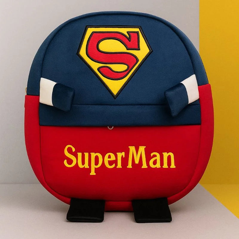 Cute Plush Superman Character Backpack YMDS