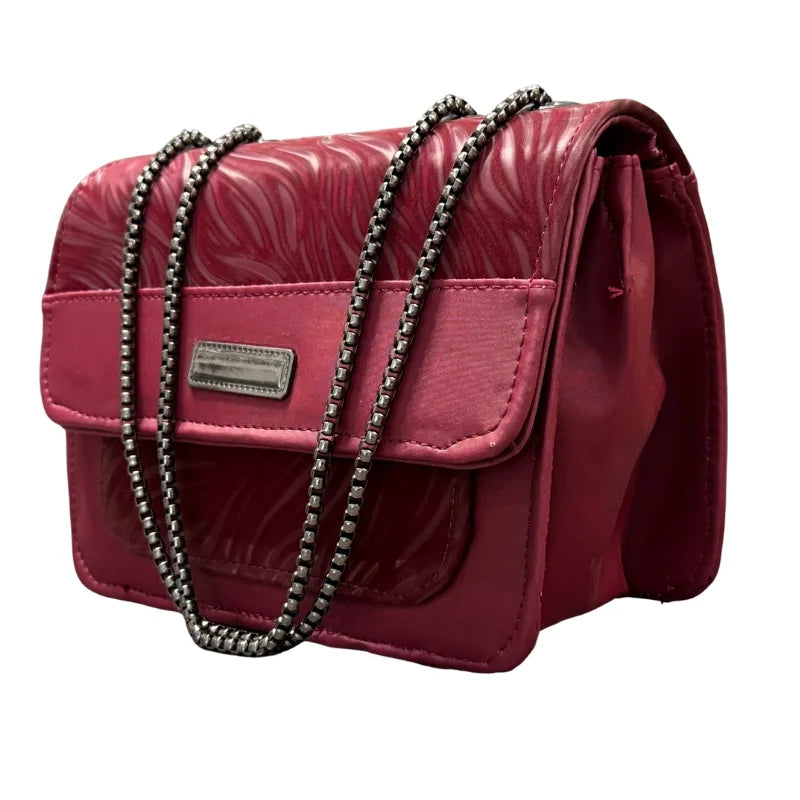 Luxury Women’s Shoulder Bag in Maroon Faux Leather for Casual, Work, and Formal Use YMDS