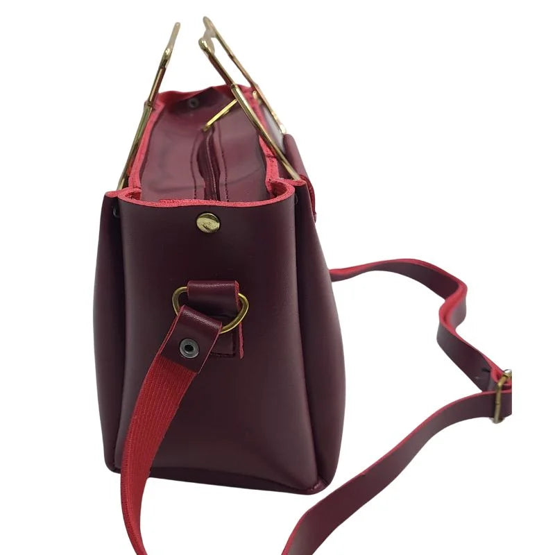Maroon Elegant Cat Handle Handbag for Girls & Ladies YMDS