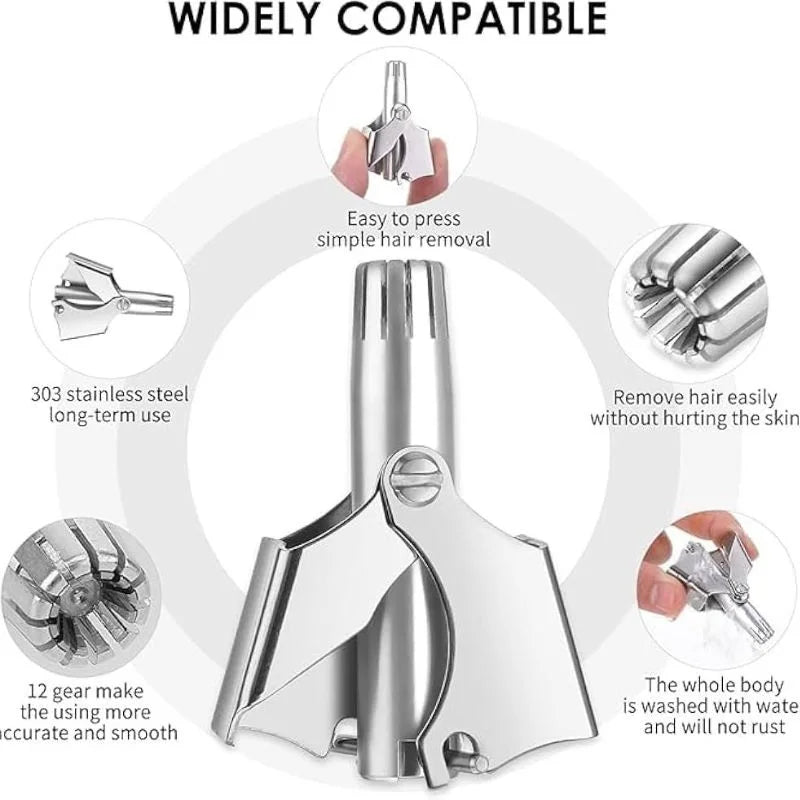 Manual Stainless Steel Nose & Ear Hair Trimmer YMDS