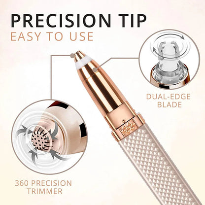 2-in-1 Flawless Facial Hair Remover & Eyebrow Trimmer White YMDS