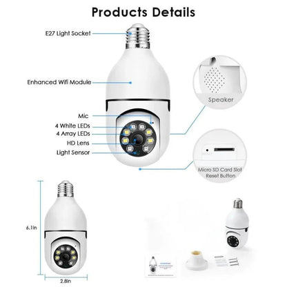 Speed-X Bulb Camera 1080P WiFi 360° Panoramic Security Camera YMDS