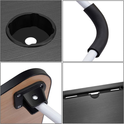 Laptop Table | Black Color | Foldable Legs, Tablet Groove & Cup Slot YMDS