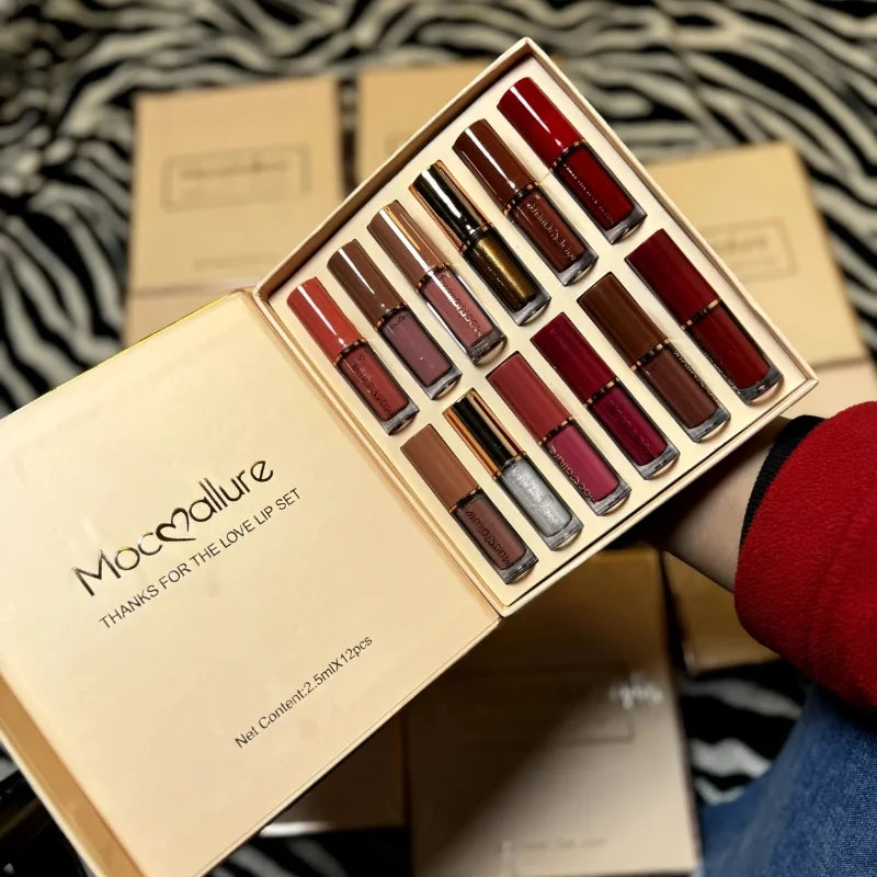 12 Pcs Mocallure Matte Liquid Lipstick Set YMDS