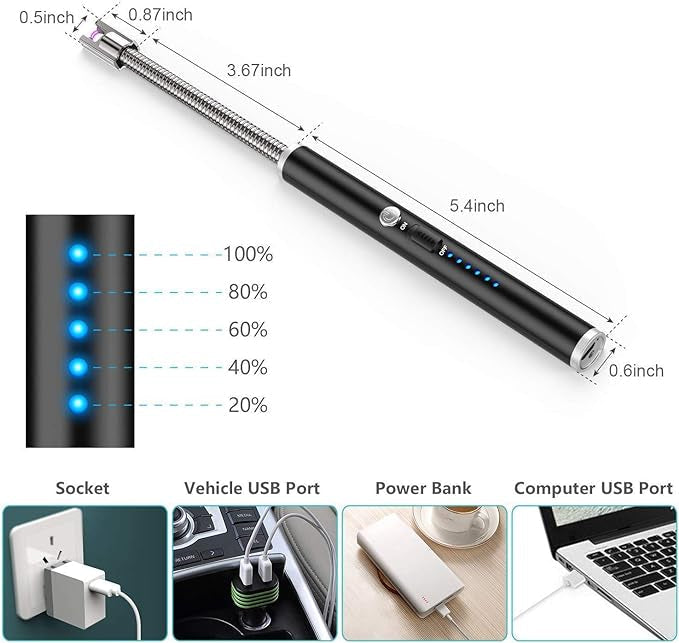 USB Rechargeable Flameless Arc Lighter YMDS