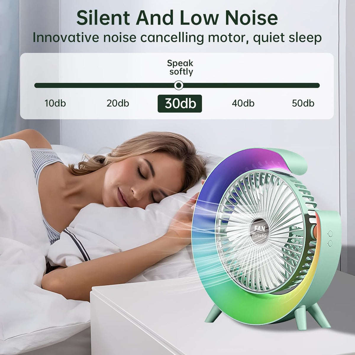 Colorful USB Rechargeable Desktop Fan YMDS