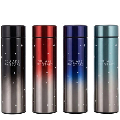 LED Temperature Display Water Bottle Stars Design YMDS