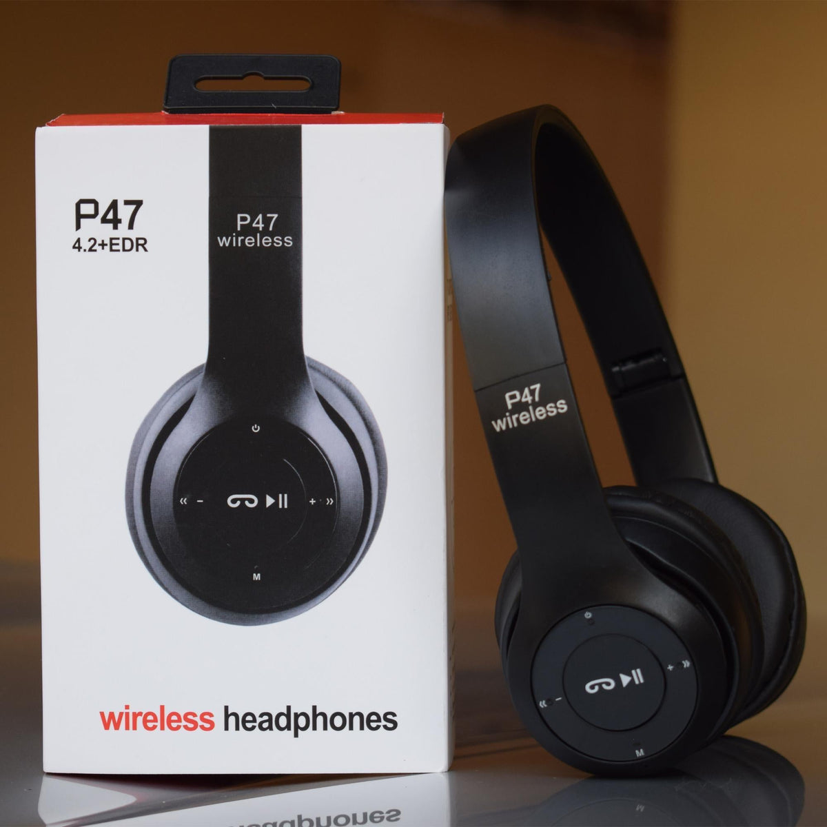 P47 Wireless Headphones | Bluetooth Foldable Headset | Stereo Sound | FM Radio & TF Card Support | Built-in Microphone YMDS