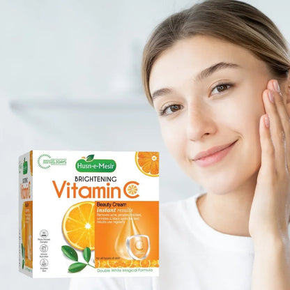Husn e Mesir Vitamin C Brightening Cream Natural Glow Anti-Blemish Deep Action Formula for Radiant Skin YMDS