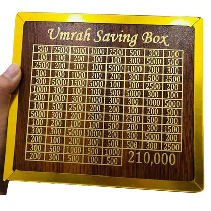 Umrah Saving Box – Premium Wooden YMDS