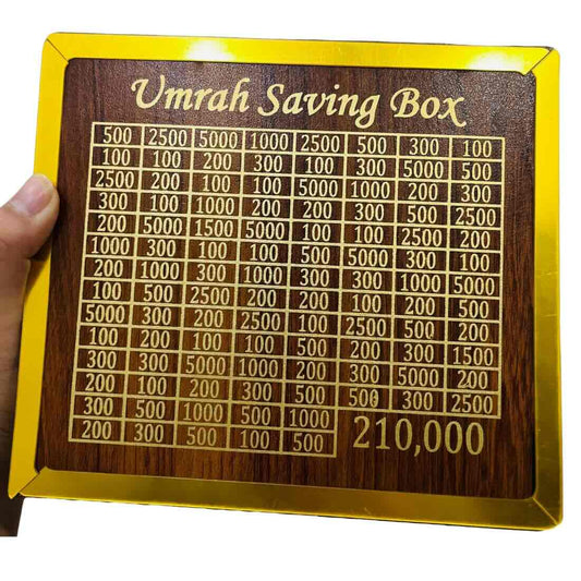 Umrah Saving Box – Premium Wooden YMDS
