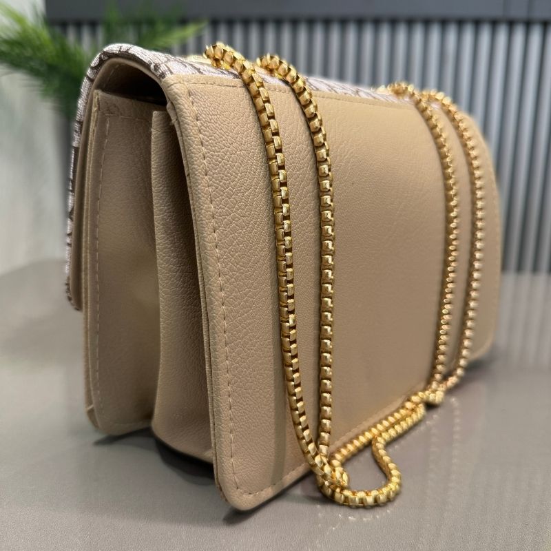 Beige | Dior Oblique Canvas & Leather Flap Clutch YMDS
