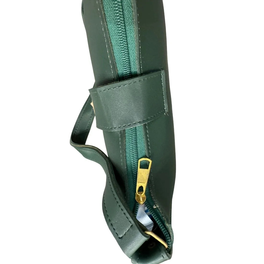 Crescent Leather Luxury Shoulder Bag for Women | Deep Green YMDS