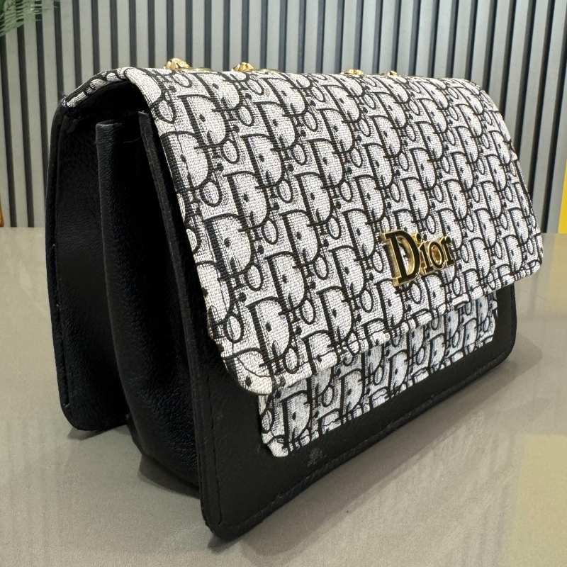 Black | Dior Oblique Canvas & Leather Flap Clutch YMDS