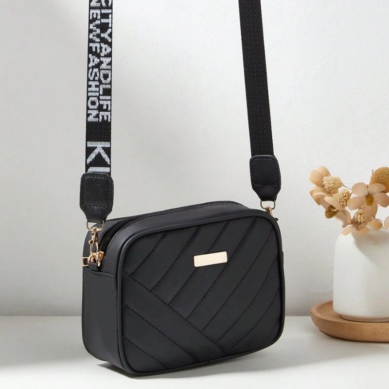 Black Leather Handbag for Girls & Women | Stylish Shoulder & Crossbody Bag | Daily Use & Gift YMDS