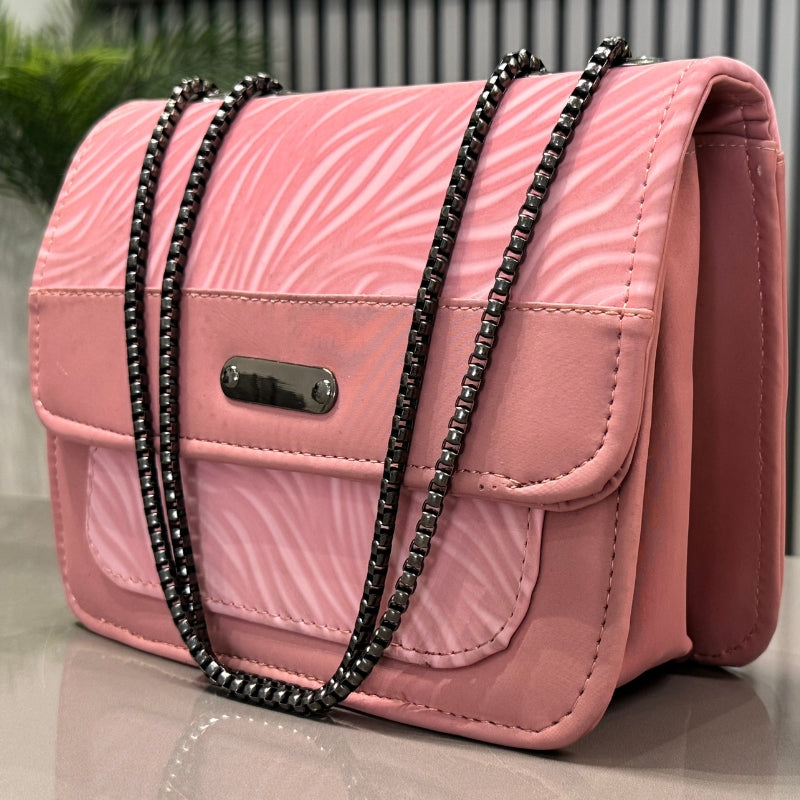 Luxury Women’s Shoulder Bag in Pink Faux Leather for Casual, Work, and Formal Use YMDS