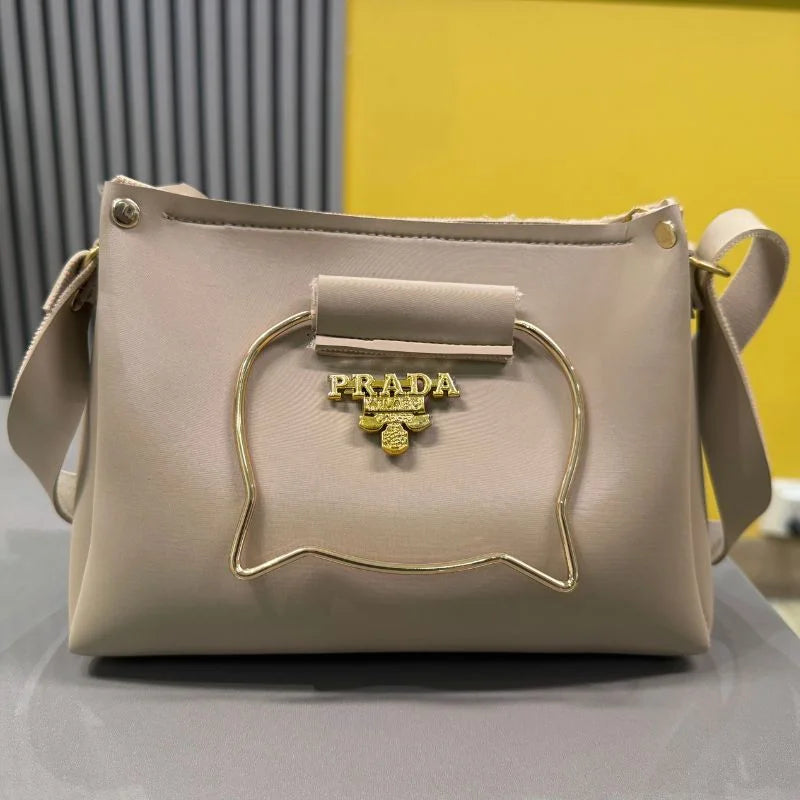Beige Elegant Cat Handle Handbag for Girls & Ladies YMDS