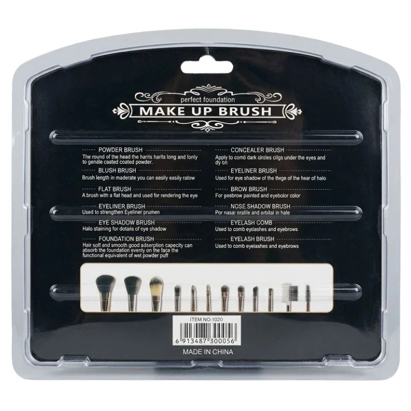 Mac Beauty Makeup Brush Set – 12-Piece Professional Makeup Tool Kit YMDS