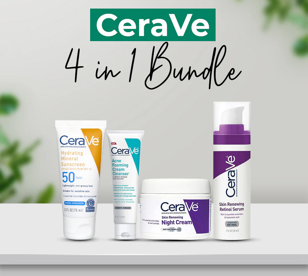 CeraVe 4-in-1 Skincare Kit | Cleanser, Serum, Sunblock & Night Cream YMDS