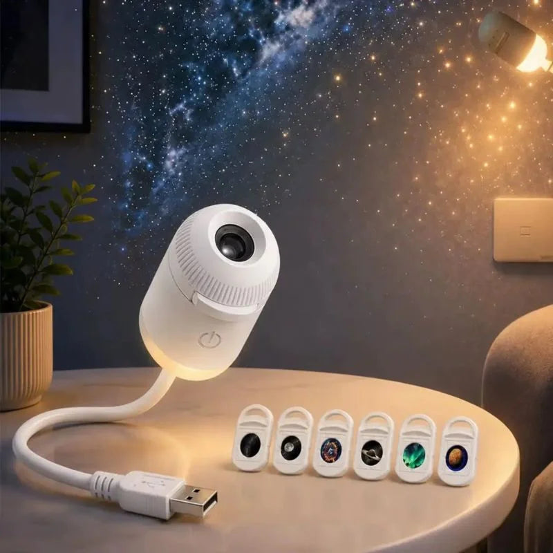 2-in-1 USB Galaxy Star Projector Night Light HHC