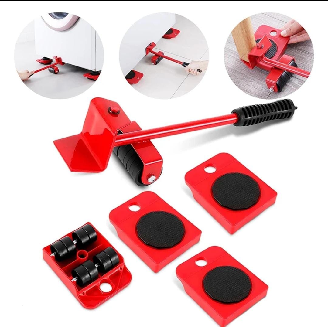 5-in-1 Heavy Furniture Mover Tool Set with Lifter & 360° Rollers YMDS