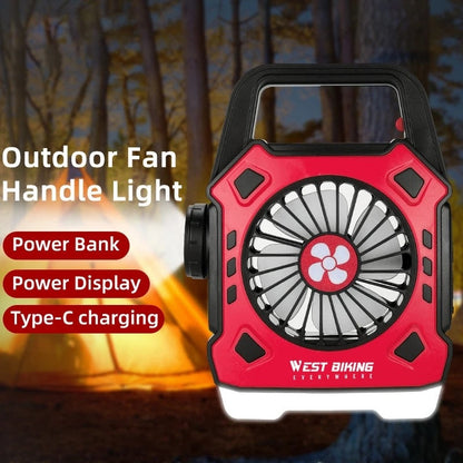 Multipurpose Rechargeable Desk & Camping Fan with LED Light, Flashlight & Power Bank YMDS