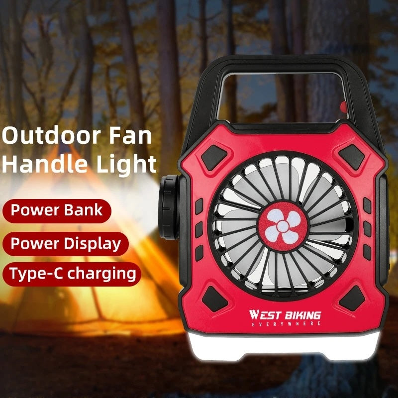 Multipurpose Rechargeable Desk & Camping Fan with LED Light, Flashlight & Power Bank YMDS