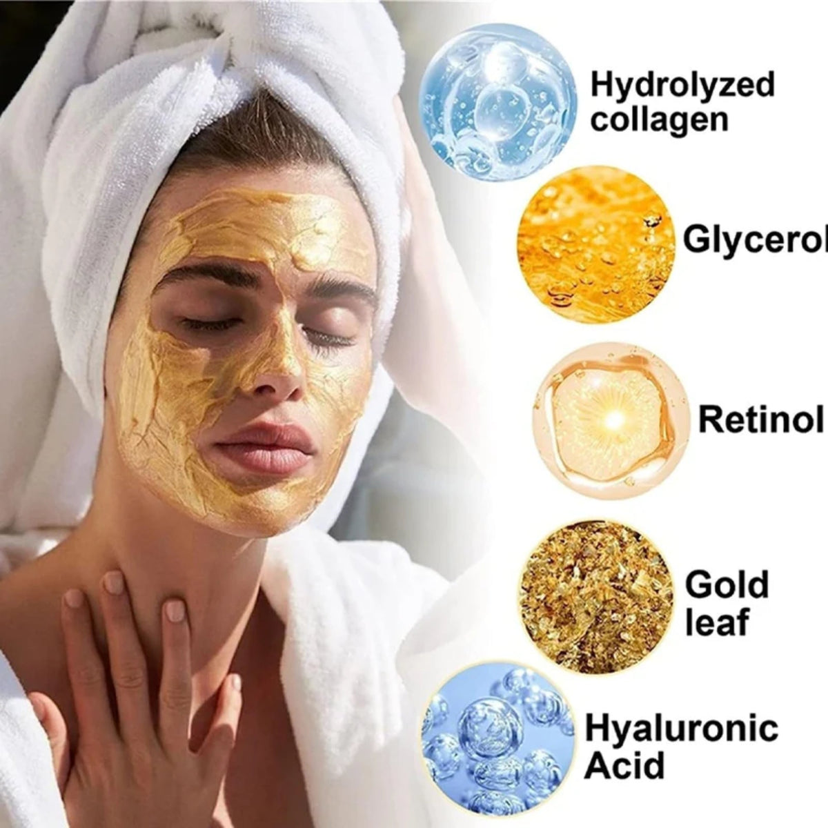 Retinol Snake Venom Peptide Gold Mask YMDS