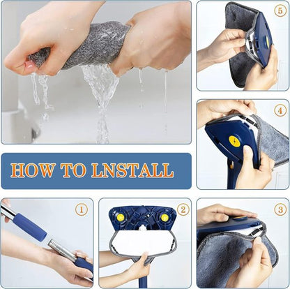 360° Twist Rotatable Triangle Mop with Long Handle YMDS