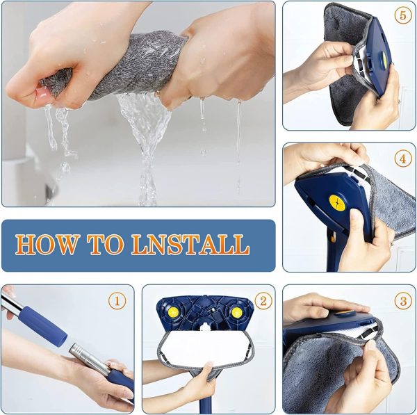 360° Twist Rotatable Triangle Mop with Long Handle YMDS