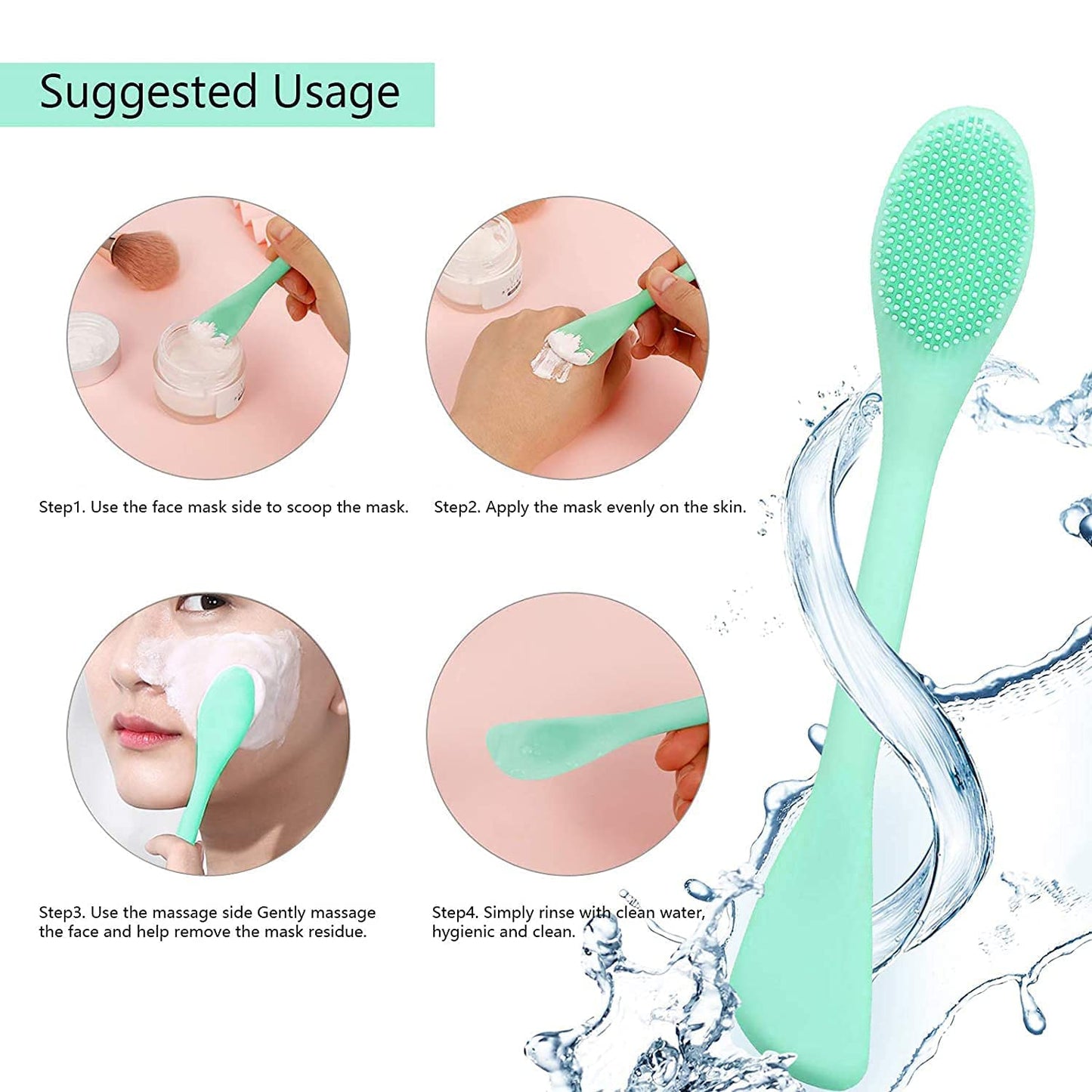 Double Ended Silicone Face Mask & Cleansing Brush YMDS